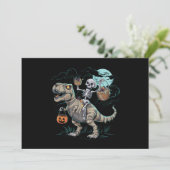 Skeletrog Dinosaur T rex Halloween Pumpkin Kaart (Staand voorkant)