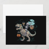 Skeletrog Dinosaur T rex Halloween Pumpkin Kaart (Voorkant / Achterkant)