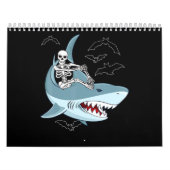 Skeletrog Riding Shark Funny Halloween Gifts Kalender (Hoes)