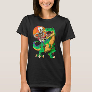 Skeletrog T Rex Halloween Kinder Green Dinosau T-shirt