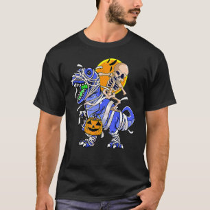 Skeletroodm Dinosaur rex Halloween Pumpk T-shirt