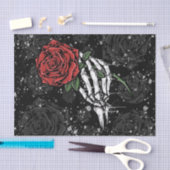 Skeletroos Aanbieding Zilver Zwarte Gotische Glamo Tissuepapier (Craft)