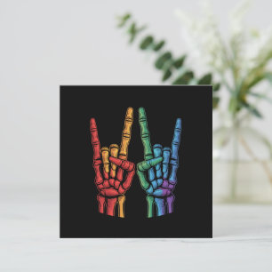 Skeletrots Hand LGBTQ Regenboogvlag Gay Pride  Kaart