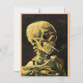 Skeletschedel, brandende sigaret, Van Gogh Bedankkaart (Voorkant)