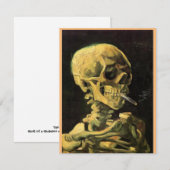 Skeletschedel, brandende sigaret, Van Gogh Bedankkaart (Voorkant / Achterkant)
