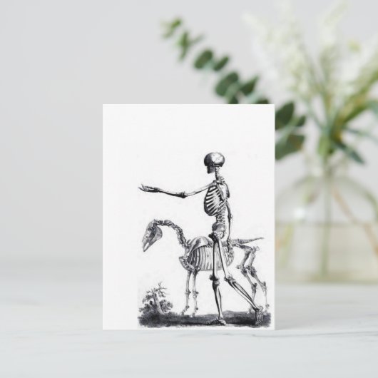 Skeletschedel Halloween Dag van de dode afdruk Briefkaart (Staand voorkant)