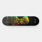 Skeletschedel met brandende sigaretten van Gogh Persoonlijk Skateboard (Horizontaal)