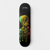 Skeletschedel met brandende sigaretten van Gogh Persoonlijk Skateboard (Voorkant)