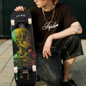 Skeletschedel met brandende sigaretten van Gogh Persoonlijk Skateboard