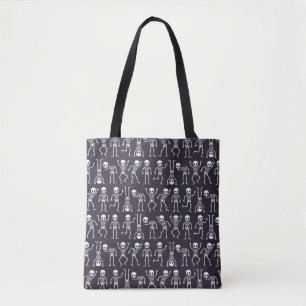Skeletsilhouettes naadloos patroon voor hallowiet tote bag