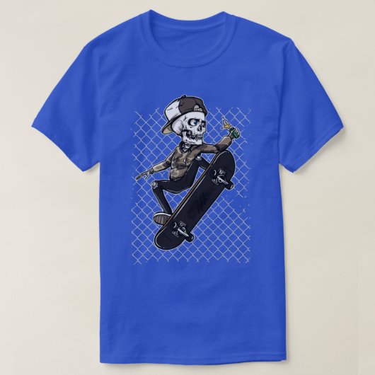 Skeletskateboardafdekking T-shirt (Design voorkant)