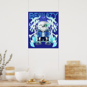 Skeletskelet van de soort "Cool Pixel Art" Poster (Keuken)