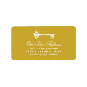 skeletsleutel | Goud en Wit Nieuw Adres Etiket (Voorkant)