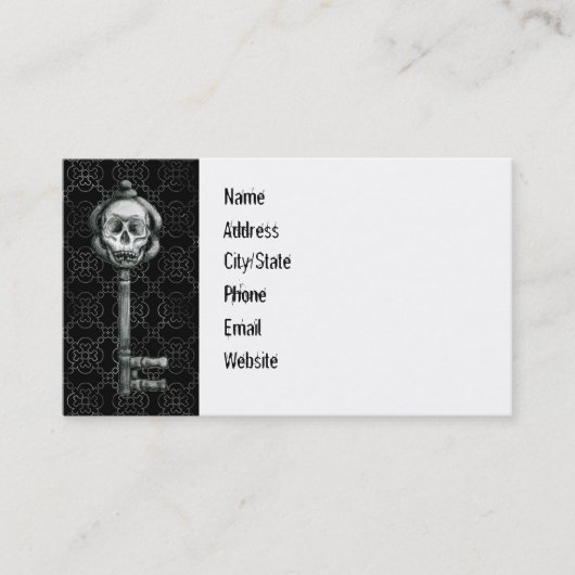 Skeletsleutelprofielkaart Visitekaartje (Voorkant)