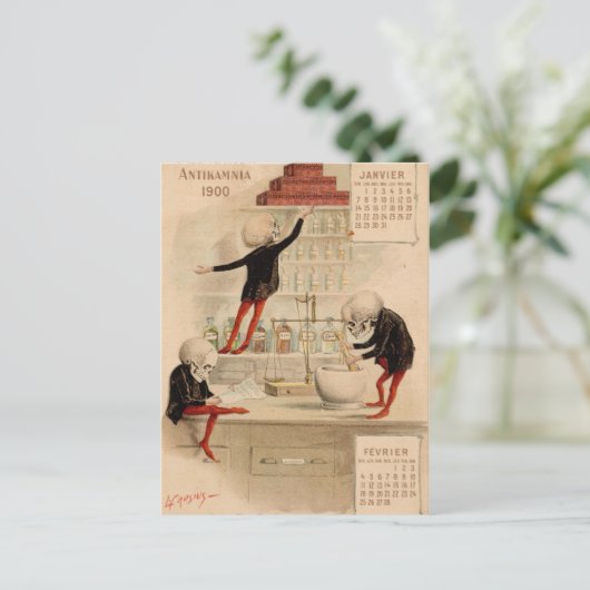 Skeletspapier Briefkaart (Staand voorkant)