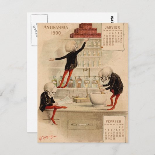 Skeletspapier Briefkaart (Voorkant / Achterkant)