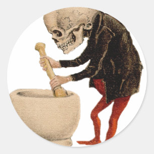 Skeletspapier Ronde Sticker