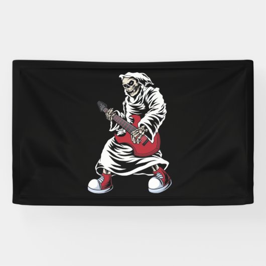 Skeletspeling gitaarelektrisch spandoek (Horizontaal)