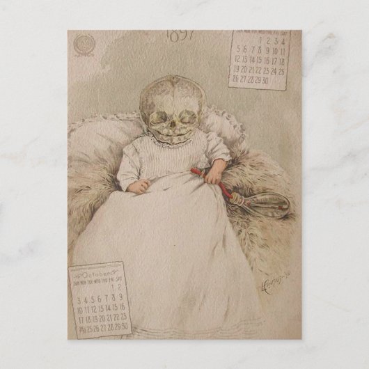 Skeletspier Baby Briefkaart (Voorkant)
