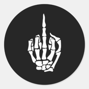Skeletspier Ronde Sticker