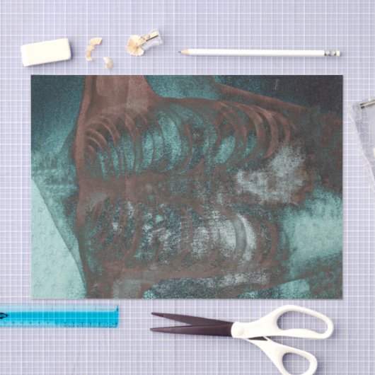 skeletspieren Blauwgroen bruine textuur Tissuepapier (Craft)