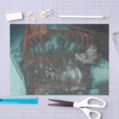 skeletspieren Blauwgroen bruine textuur Tissuepapier (Craft)