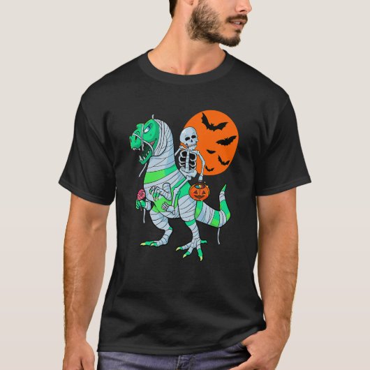 Skeletspieren Dinosaur rex Halloween Kinder T-shirt (Voorkant)