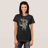 Skeletspieren Dinosaur rex Halloween Kinder T-shirt (Voorkant volledig)