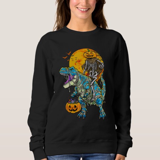 Skeletspieren Dinosaur rex Halloween Kinder Trui (Voorkant)