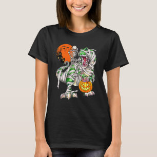 Skeletspieren, dinosaur Rex Scary Halloween Moon T-shirt