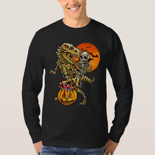 Skeletspieren Dinosaur T Rex Halloween Kind T-shirt (Voorkant)