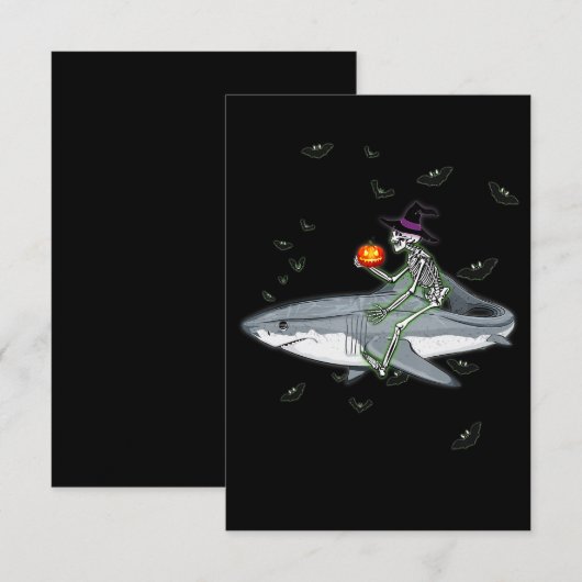 Skeletspieren - Funny Halloween Shark Gift Bedankkaart (Voorkant / Achterkant)