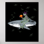 Skeletspieren - Funny Halloween Shark Gift Poster (Voorkant)
