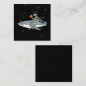 Skeletspieren - Funny Halloween Shark Gift Vierkante Visitekaartje (Voorkant / Achterkant)