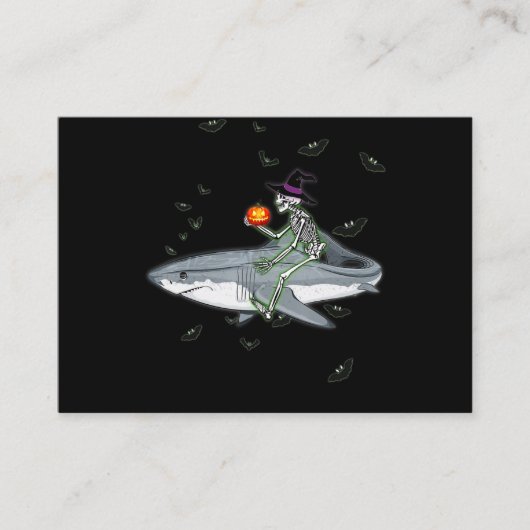 Skeletspieren - Funny Halloween Shark Gift Visitekaartje (Voorkant)