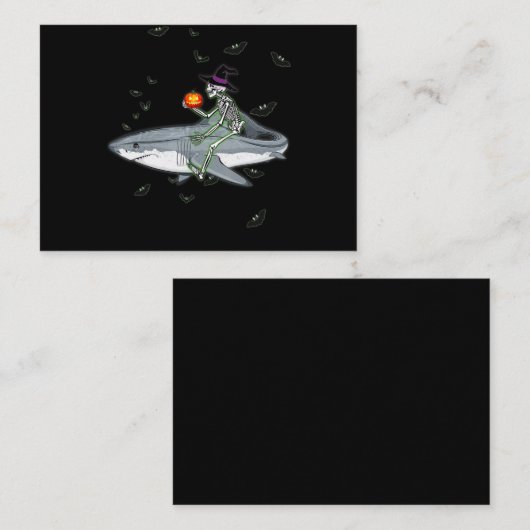 Skeletspieren - Funny Halloween Shark Gift Visitekaartje (Voorkant / Achterkant)