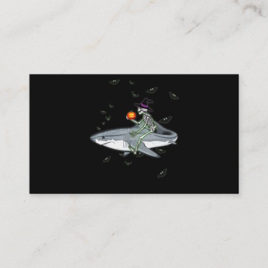 Skeletspieren - Funny Halloween Shark Gift Visitekaartje (Voorkant)