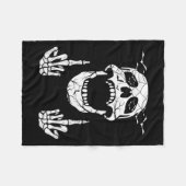 Skeletspieren Hand Halloween Botten Middelvinger V Fleece Deken (Voorkant (Horizontaal))