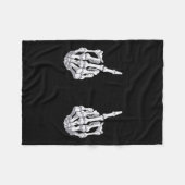 Skeletspieren Hand Halloween Botten Middelvinger V Fleece Deken (Voorkant (Horizontaal))