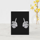 Skeletspieren Hand Halloween Botten Middelvinger V Kaart (Gele Bloem)