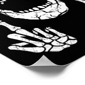 Skeletspieren Hand Halloween Botten Middelvinger V Poster (Hoek)