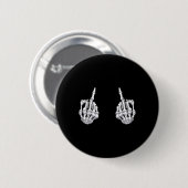 Skeletspieren Hand Halloween Botten Middelvinger V Ronde Button 5,7 Cm (Voorkant /achterkant)