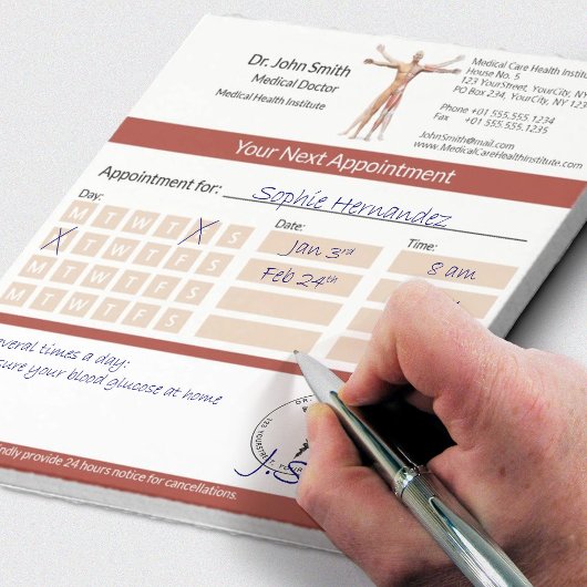 Skeletspieren Menselijk lichaam Medische afspraak Notitieblok