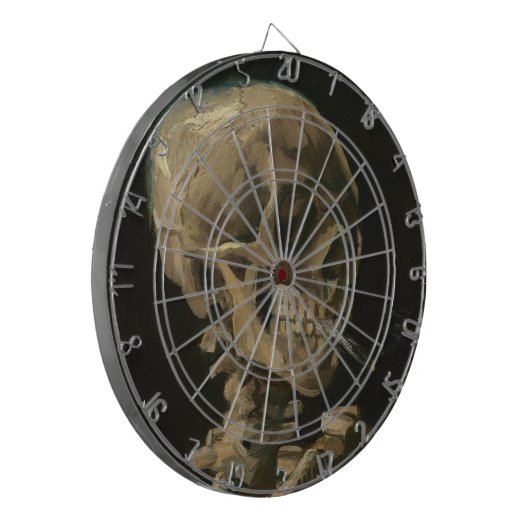 Skeletspieren met brandende sigaretten van Van Gog Dartbord (Voorkant Links)