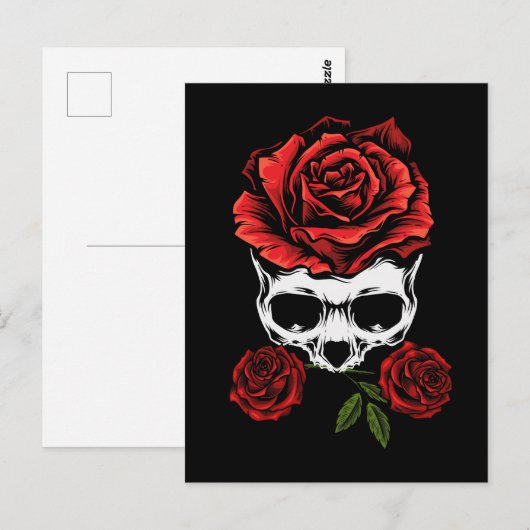 Skeletspieren met Rozen Vele dood Briefkaart (Voorkant / Achterkant)