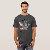 Skeletspieren Riding Shark Funny Halloween Boys Gi T-shirt (Voorkant volledig)