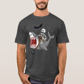 Skeletspieren Riding Shark Funny Halloween Boys Gi T-shirt (Voorkant)