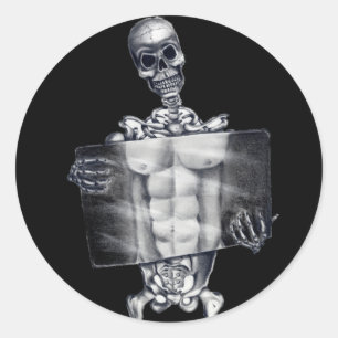 Skeletspieren Ronde Sticker