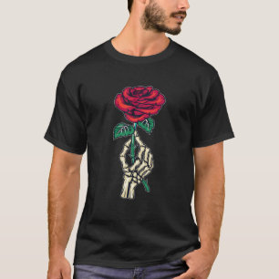 Skeletspieren Rood roodbloem Gift esthetische Stof T-shirt
