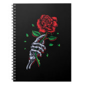 Skeletspieren Roodrode rozenbloem Notitieboek (Voorkant)